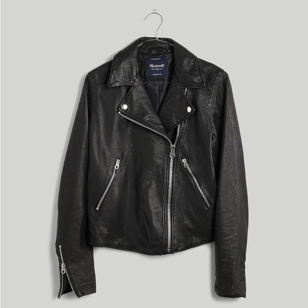 Madewell The Washed Leather Motorcycle Jacket- size medium